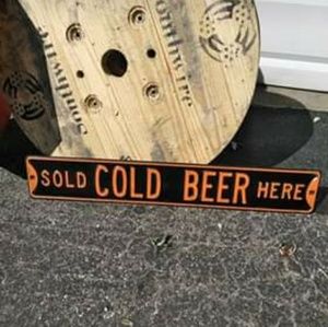 Metal beer sign